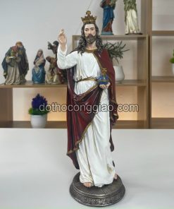 Tượng Chúa Kito Vua Vẽ Tay Cao 35cm Chất Liệu Composite Cao Cấp